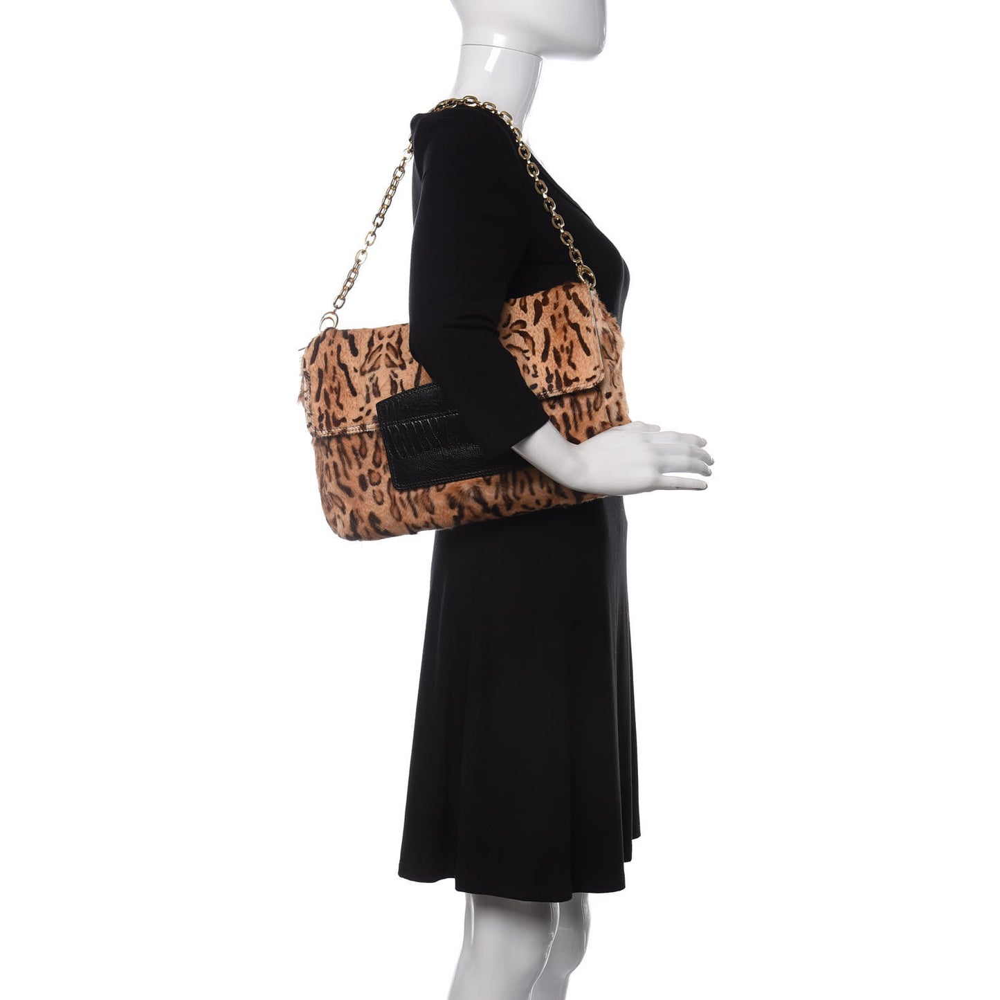 Pony Fur Wildcat Print Carolina Clutch Bag