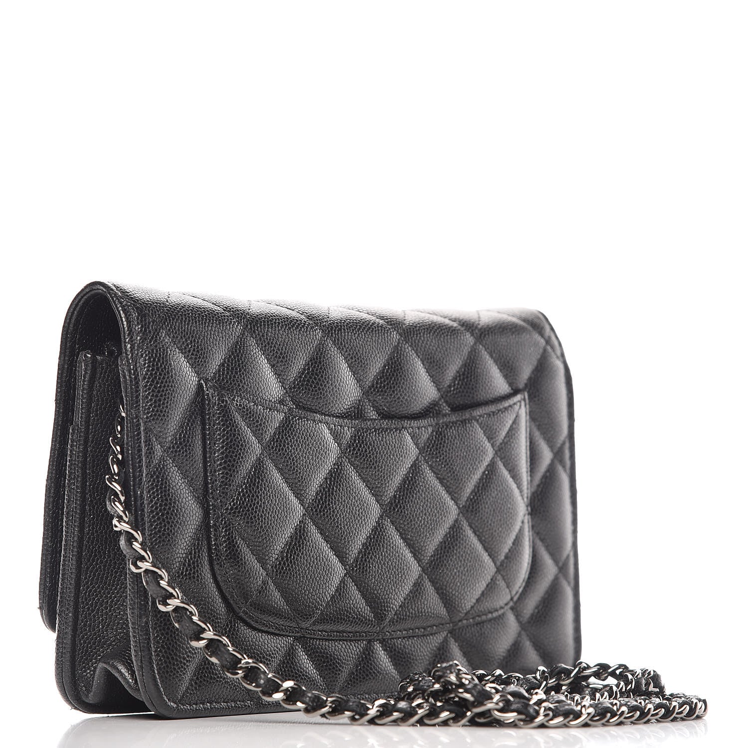 Chanel Iridescent Caviar Quilted Wallet On Chain WOC Black 4 of 11