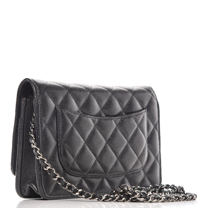 Chanel Iridescent Caviar Quilted Wallet On Chain WOC Black 4 of 11