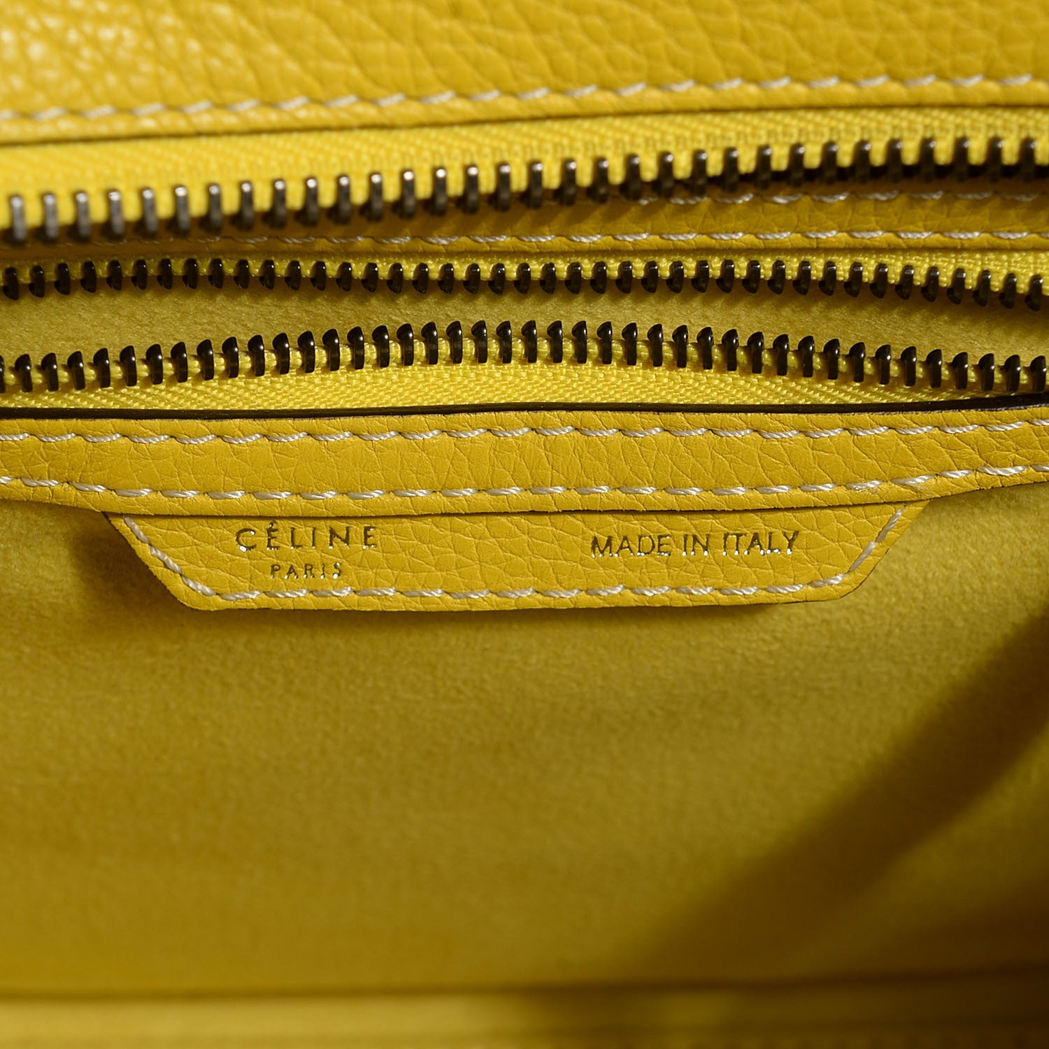 Celine Drummed Calfskin Micro Luggage Citron 7 of 8