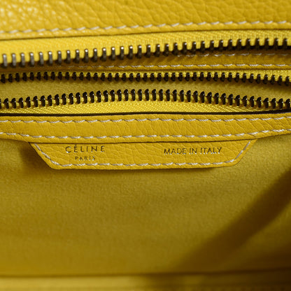 Celine Drummed Calfskin Micro Luggage Citron 7 of 8