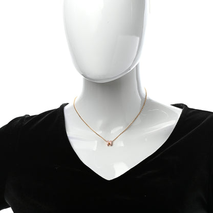 Hermes Lacquered Gold Mini Pop H Pendant Necklace Rose Dragee 2 of 6