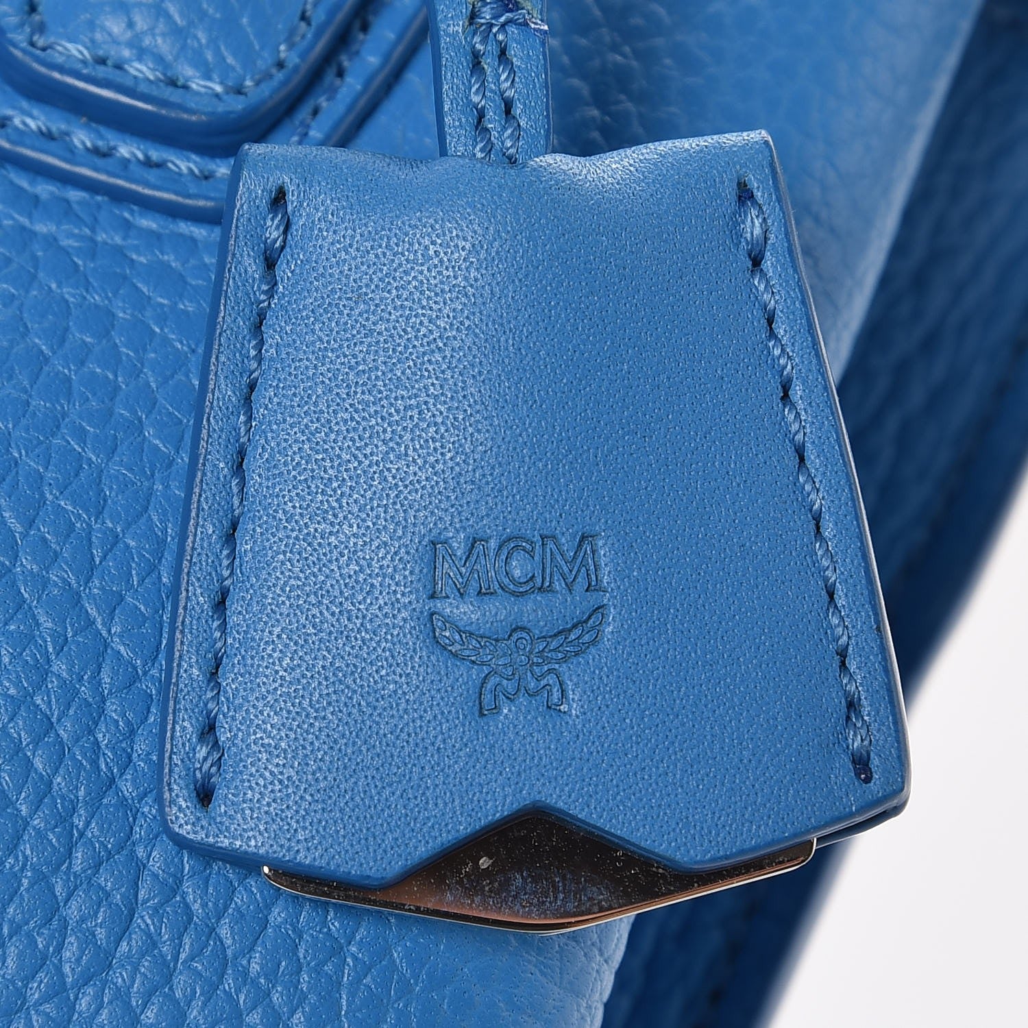 MCM Grained Calfskin X-Mini Milla Tote Tile Blue 12 of 12