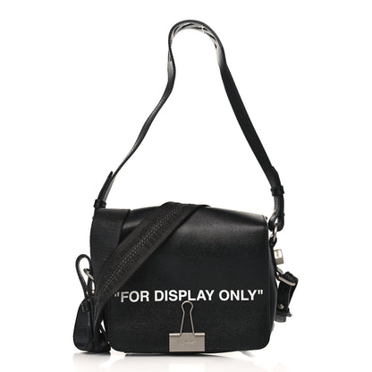 Off-White Saffiano For Display Only Binder Clip Shoulder Bag Black 1 of 8