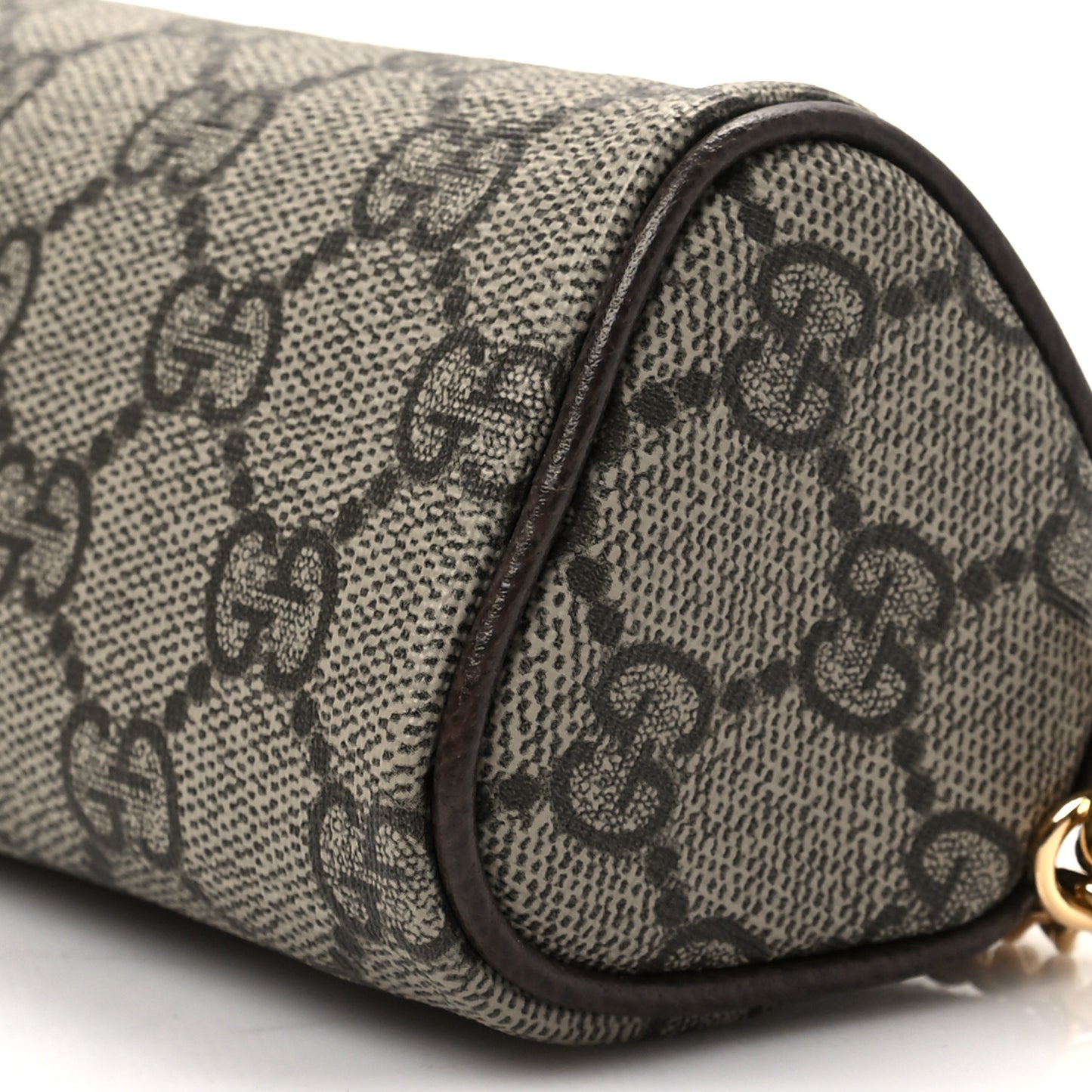 GG Supreme Monogram Strawberry Retro Interlocking G Barrel Coin Purse Beige Ebony