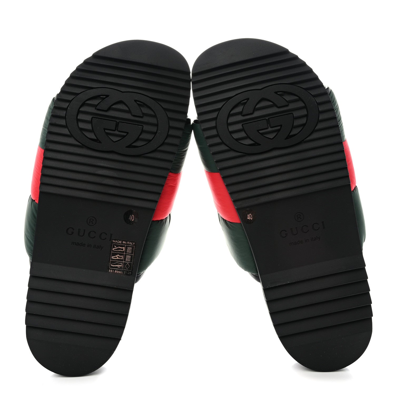 Gucci Nylon Web Womens Slide Sandals 40 Black Green Red 5 of 11