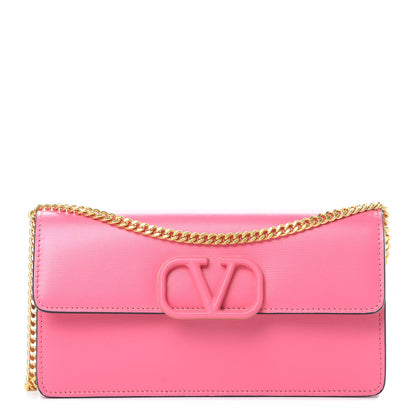Valentino Garavani Smooth Calfksin Vlogo Wallet On Chain Feminine Pink 1 of 10