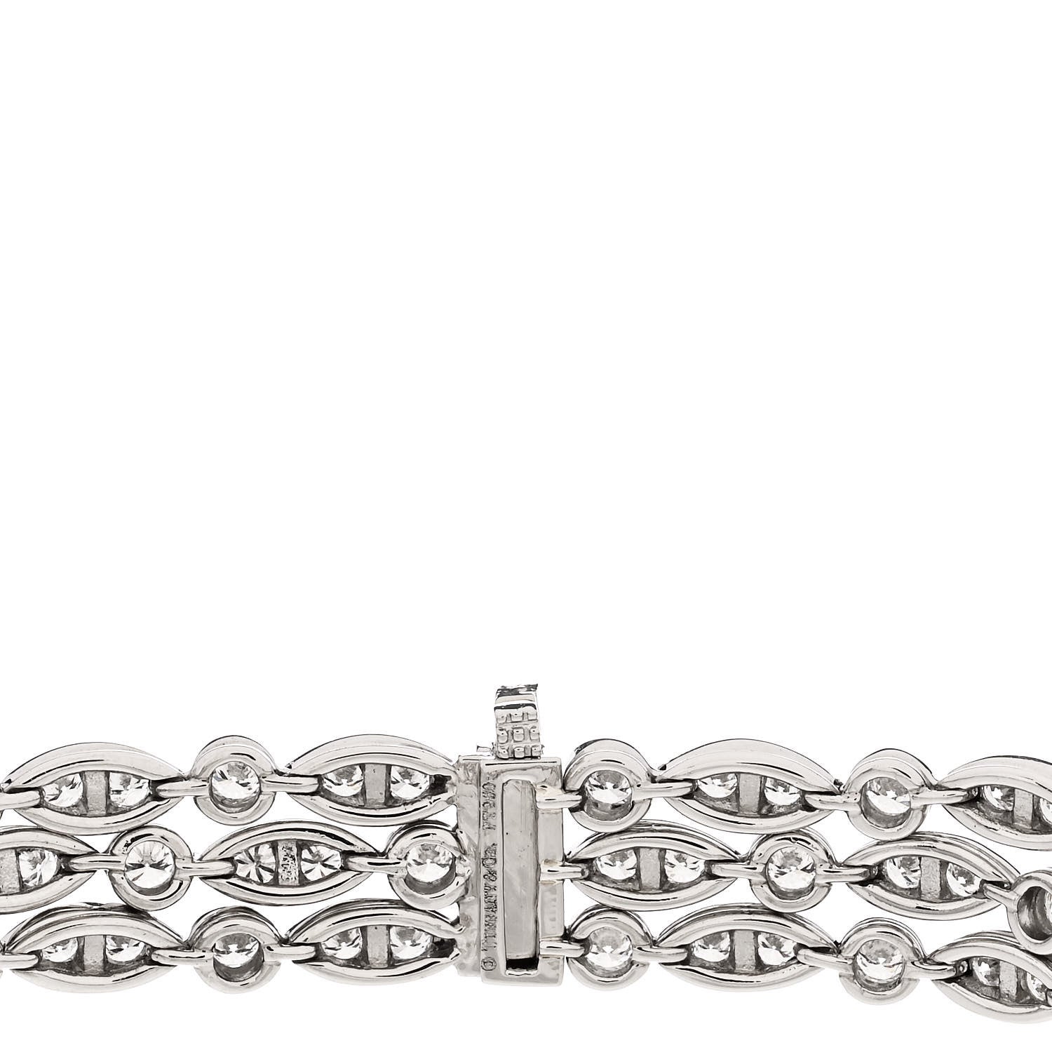 Tiffany Platinum Diamond Jazz Three Row Tennis Bracelet 3 of 4