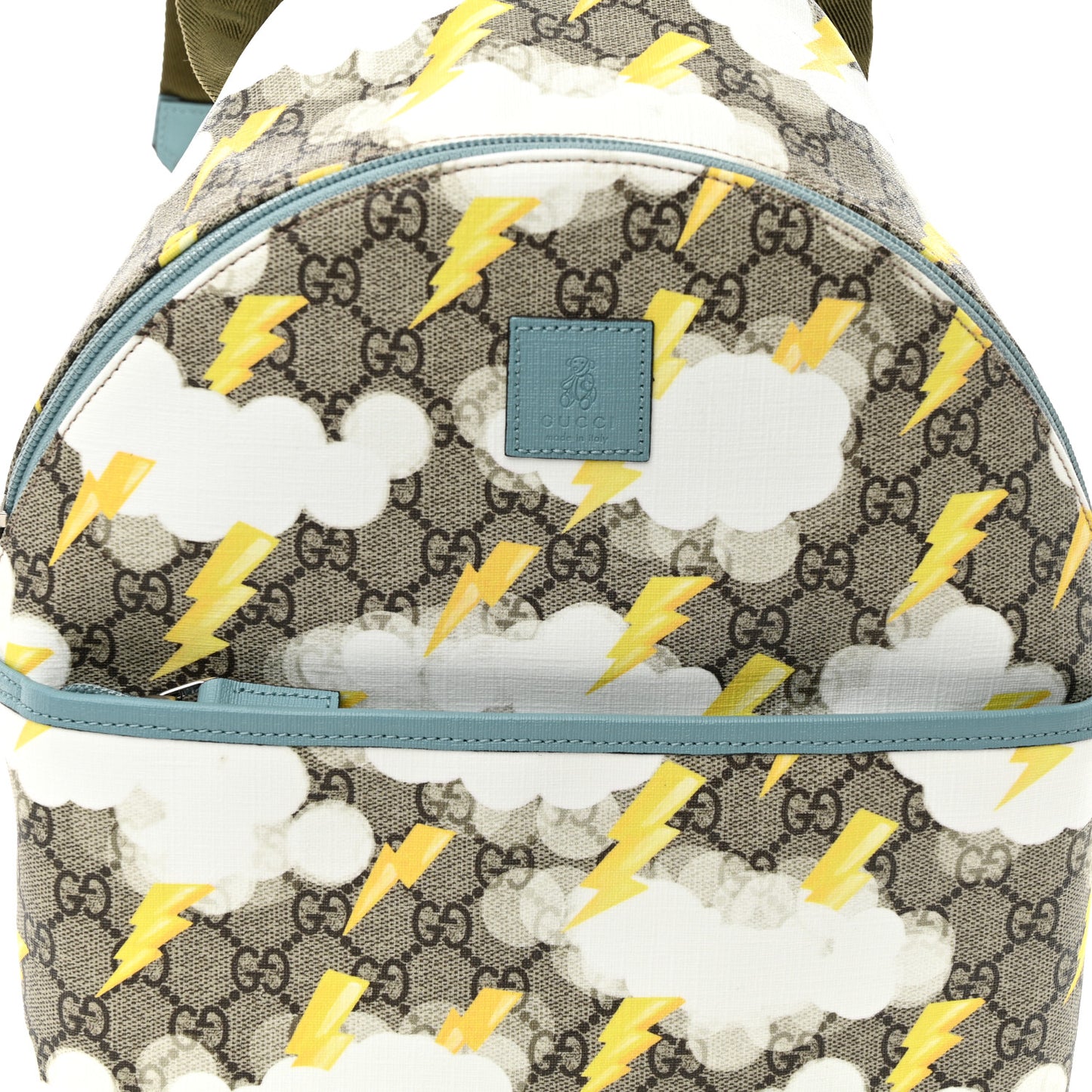 GG Supreme Monogram Lightning Childrens Backpack