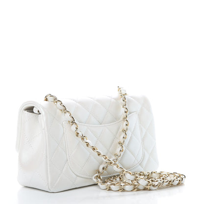 Chanel Iridescent Calfskin Quilted Mini Rectangular Flap White 3 of 11
