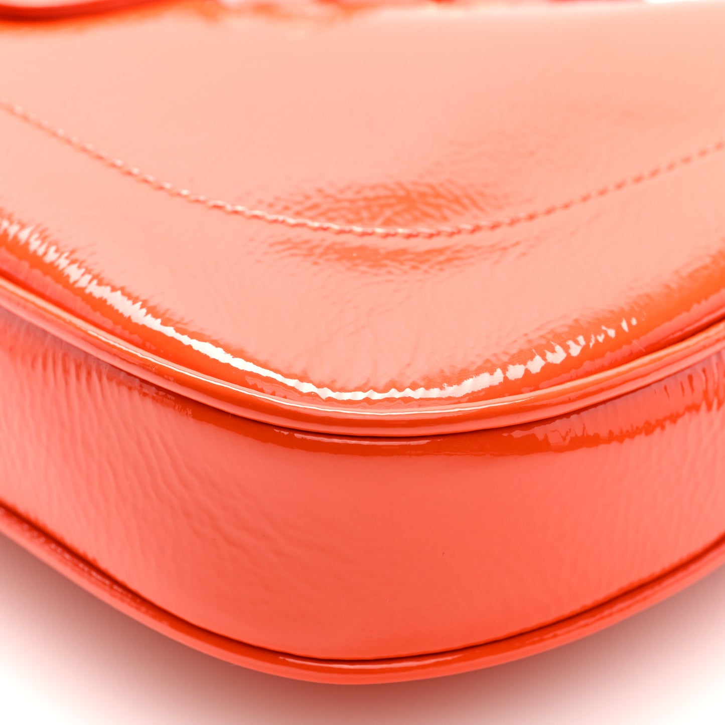 Patent Calfskin Small Jackie Shoulder Bag Orange