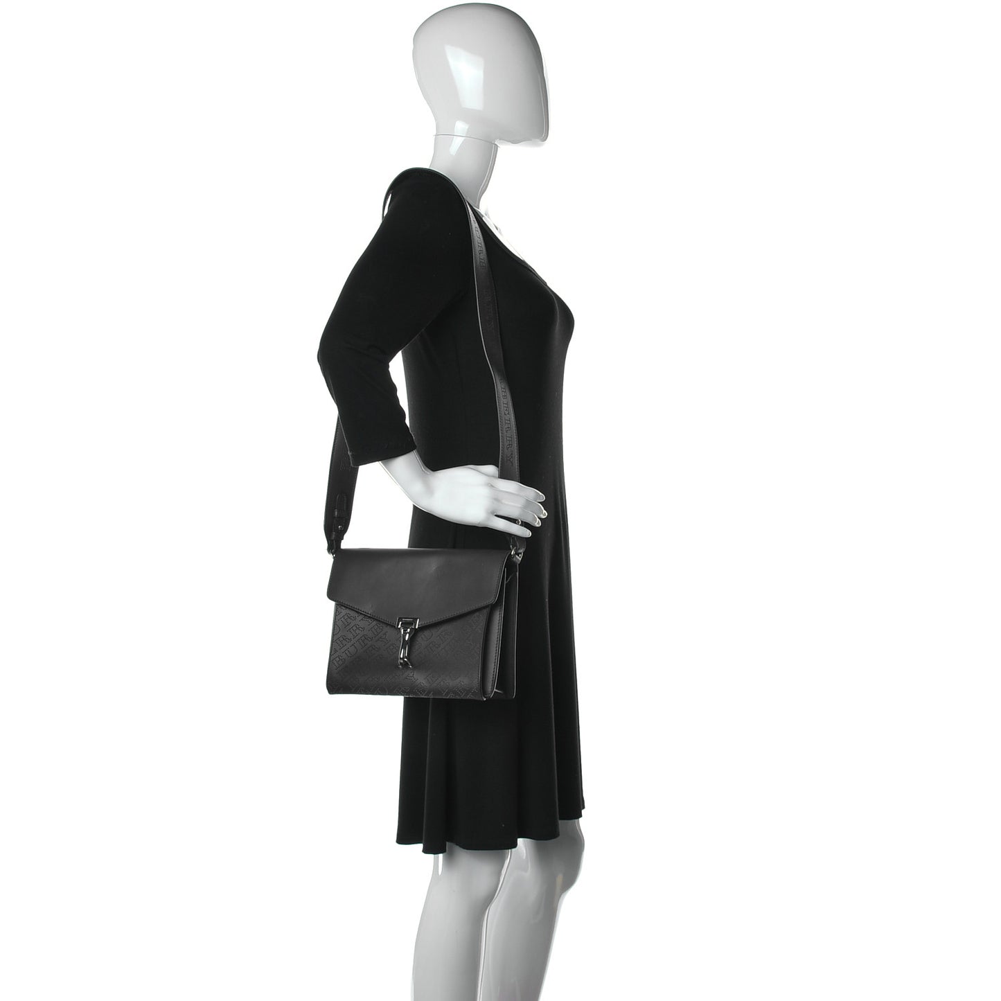 Calfskin Perforated Small Macken Crossbody Bag Regency Blue