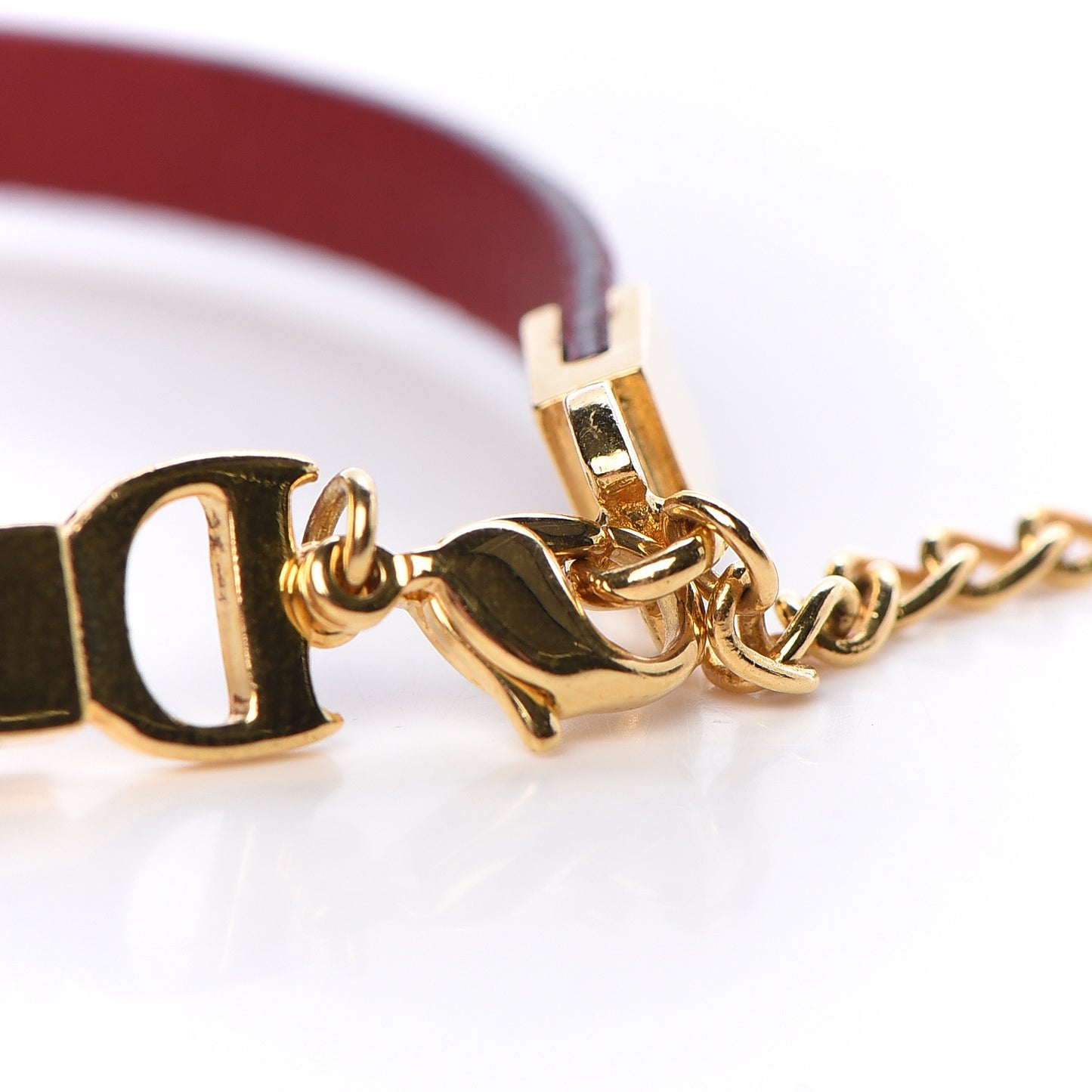 Calfskin Logo Bracelet Red