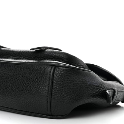 Prada Vitello Daino Double Buckle Messenger Bag Black 10 of 11