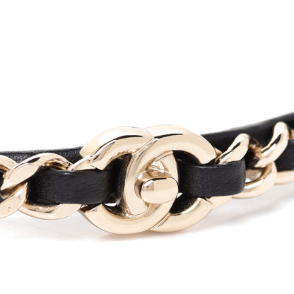 Chanel Metal Lambskin CC Turnlock Chain Headband Gold Black 3 of 5