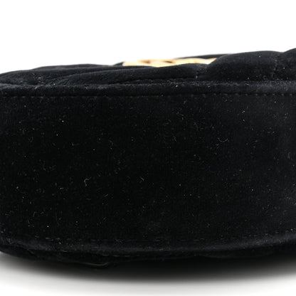 Gucci Velvet Matelasse GG Marmont Belt Bag 75 30 Black 10 of 11