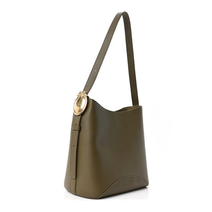 Christian Dior Grained Calfskin Medium Medaillon Bucket Bag Khaki 6 of 20