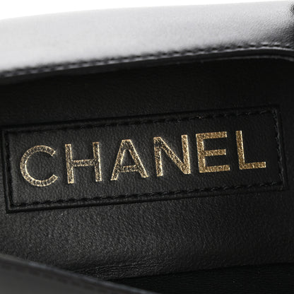 Chanel Calfskin Patent Mary Janes Flats 37 Black 8 of 12