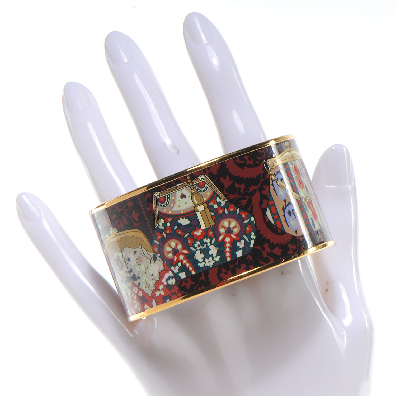 Hermes Enamel Printed Cachemire de Tamara Extra Wide Bracelet 70 2 of 5