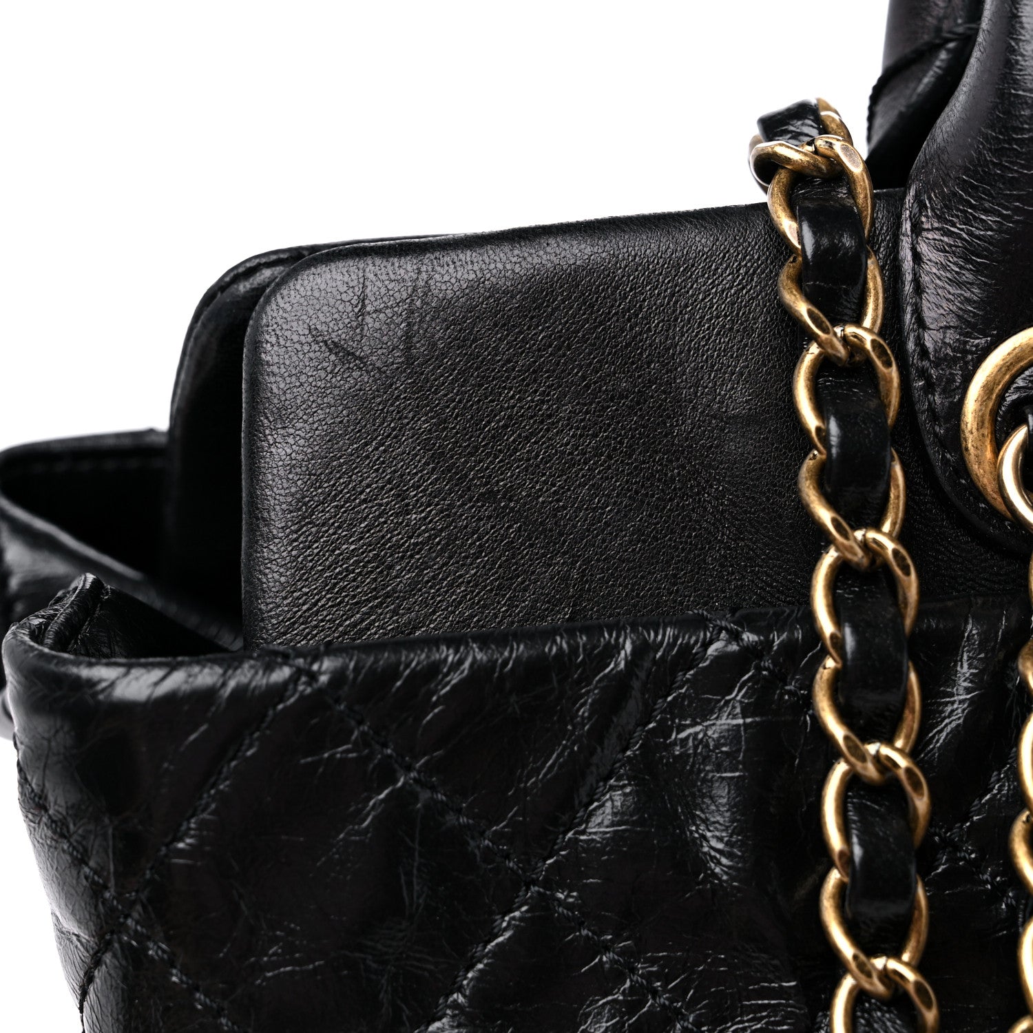 Chanel Glazed Calfskin Stingray Large Bindi CC Tote Black 14 of 14