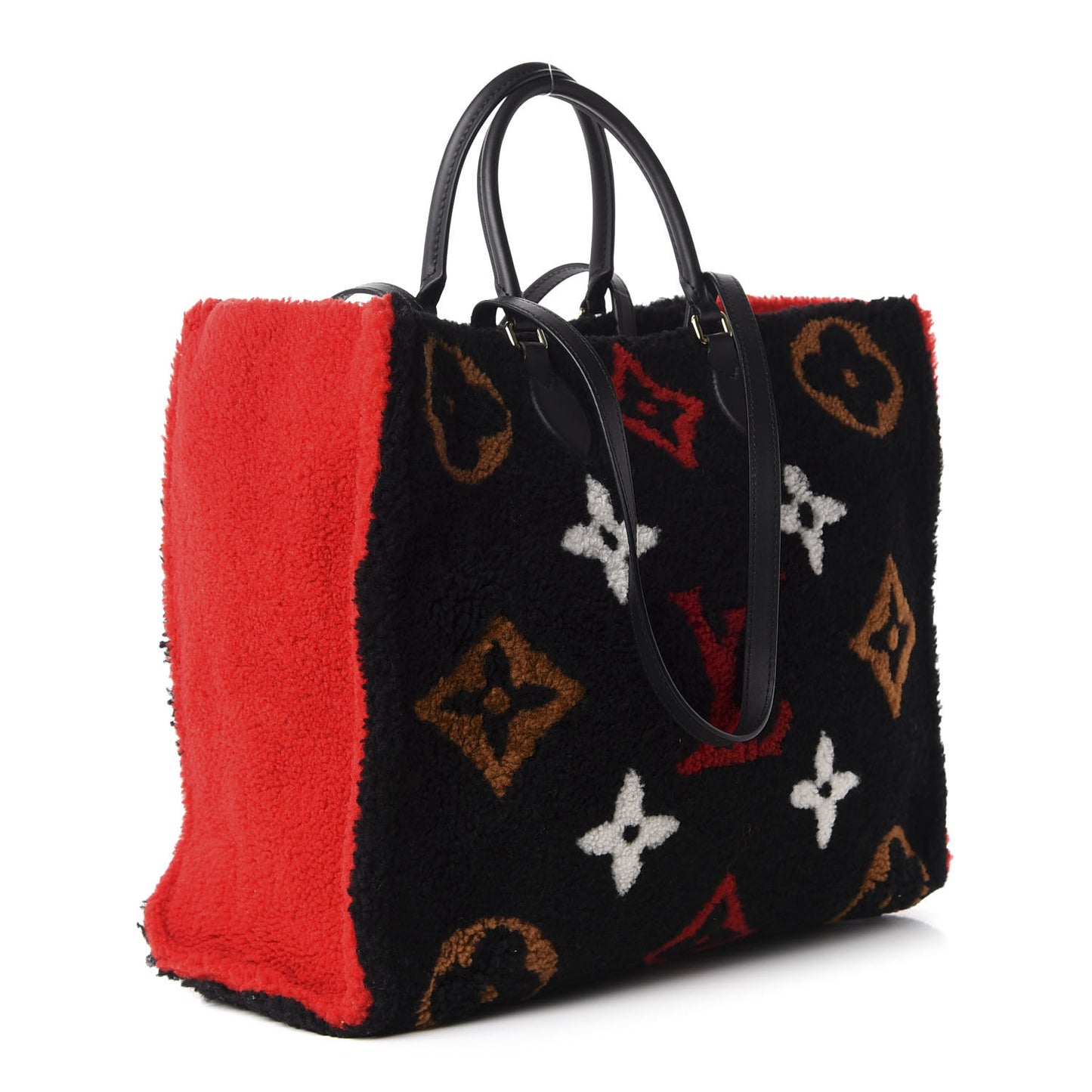 Shearling Monogram Giant Teddy Onthego GM Black Red