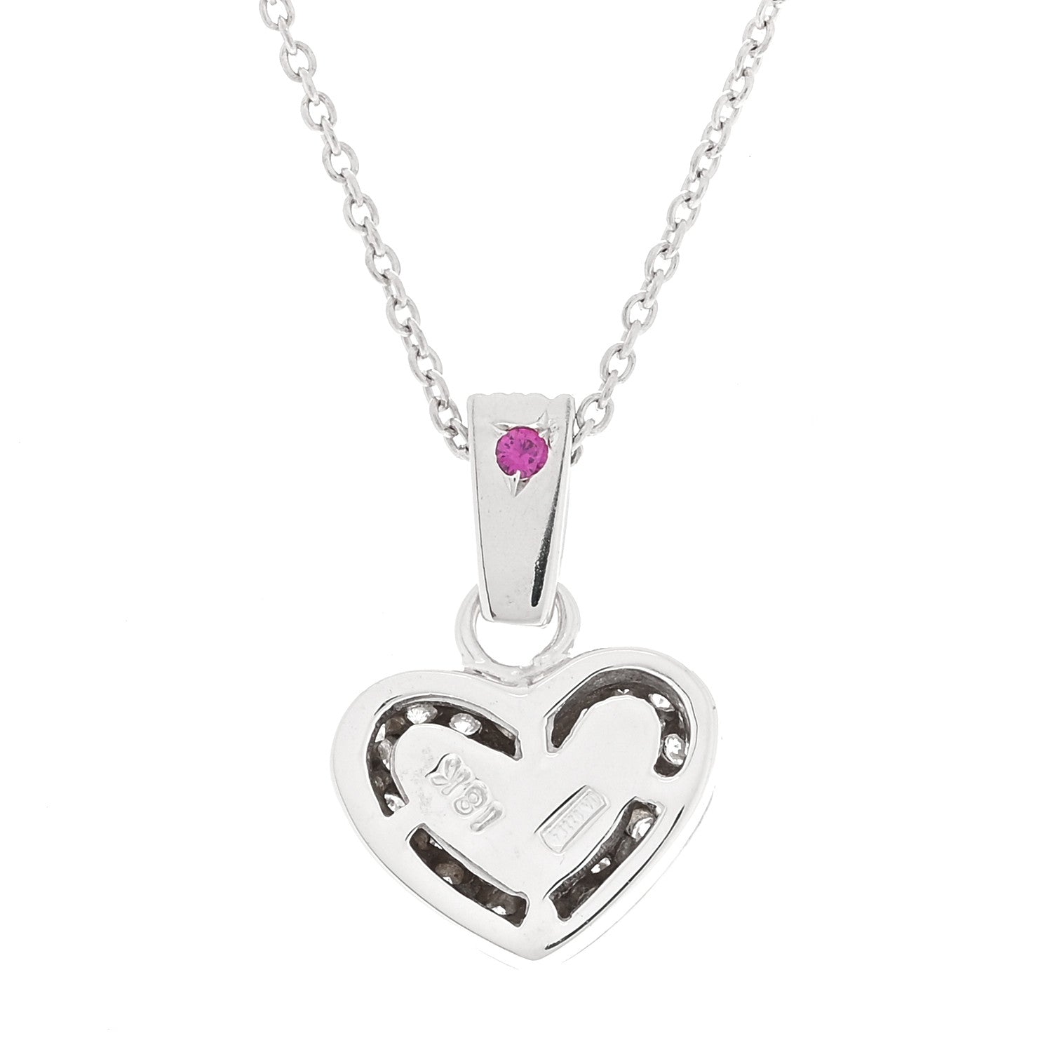 Roberto Coin 18K White Gold Diamond .44ctw Tiny Treasures Puffed Heart Pendant Necklace 3 of 4