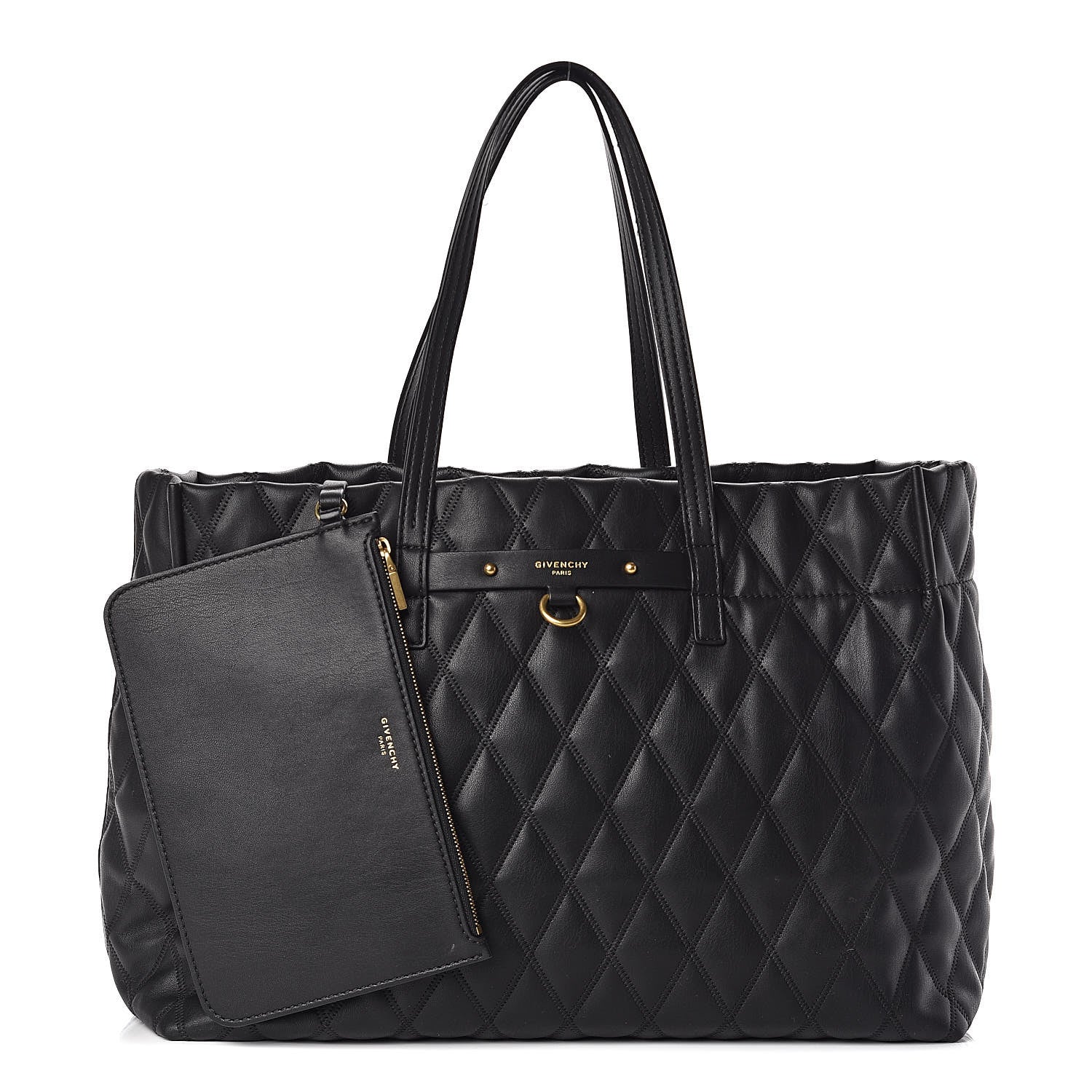 Givenchy Rubber Effect Canvas Quilted Duo Shopper Tote Black 1 of 15