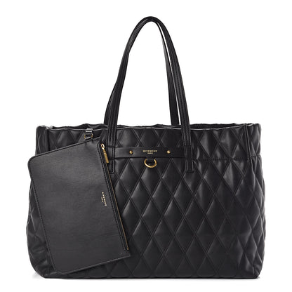 Givenchy Rubber Effect Canvas Quilted Duo Shopper Tote Black 1 of 15