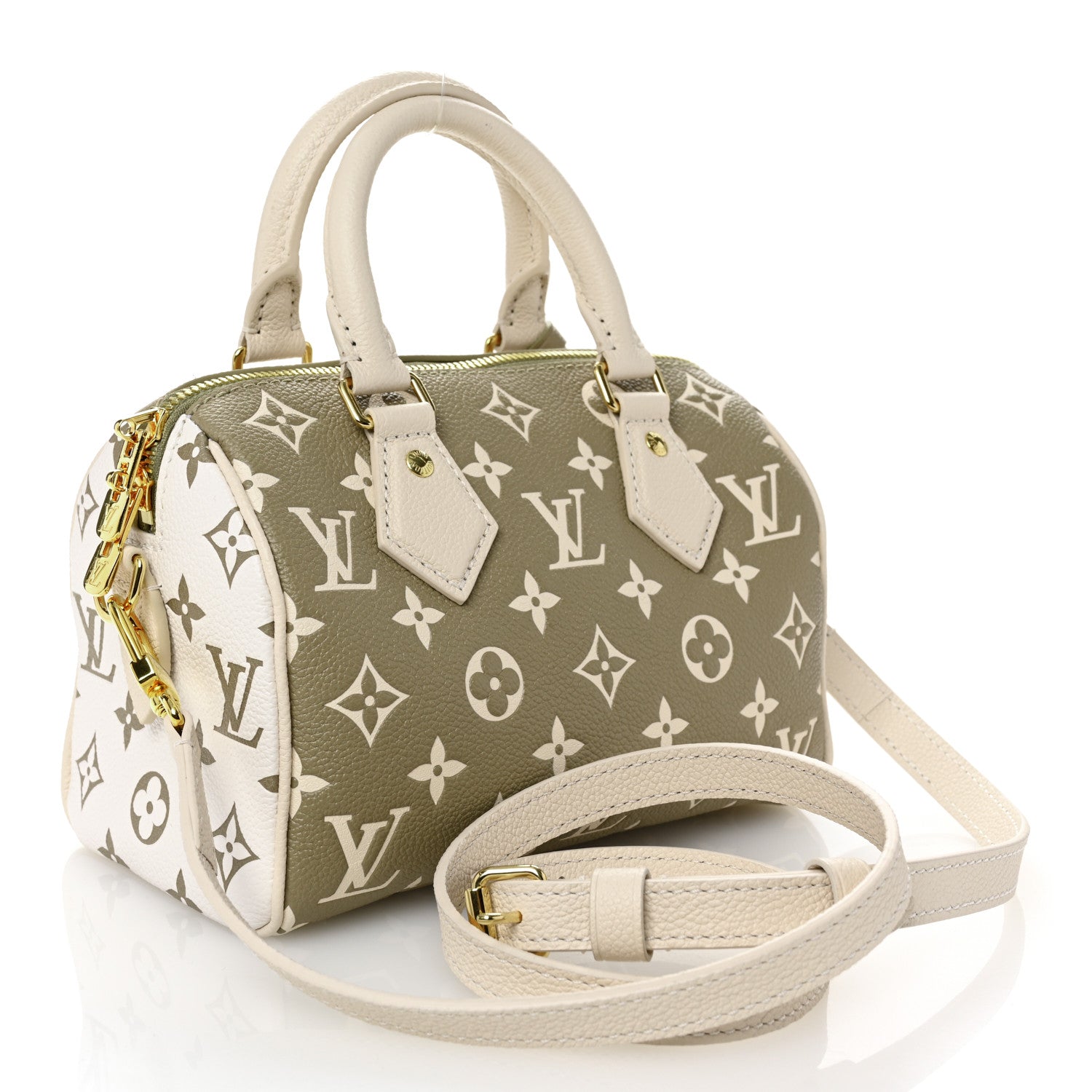 Louis Vuitton Empreinte Monogram Spring in the City Speedy Bandouliere 20 Kaki Beige Cream 3 of 9
