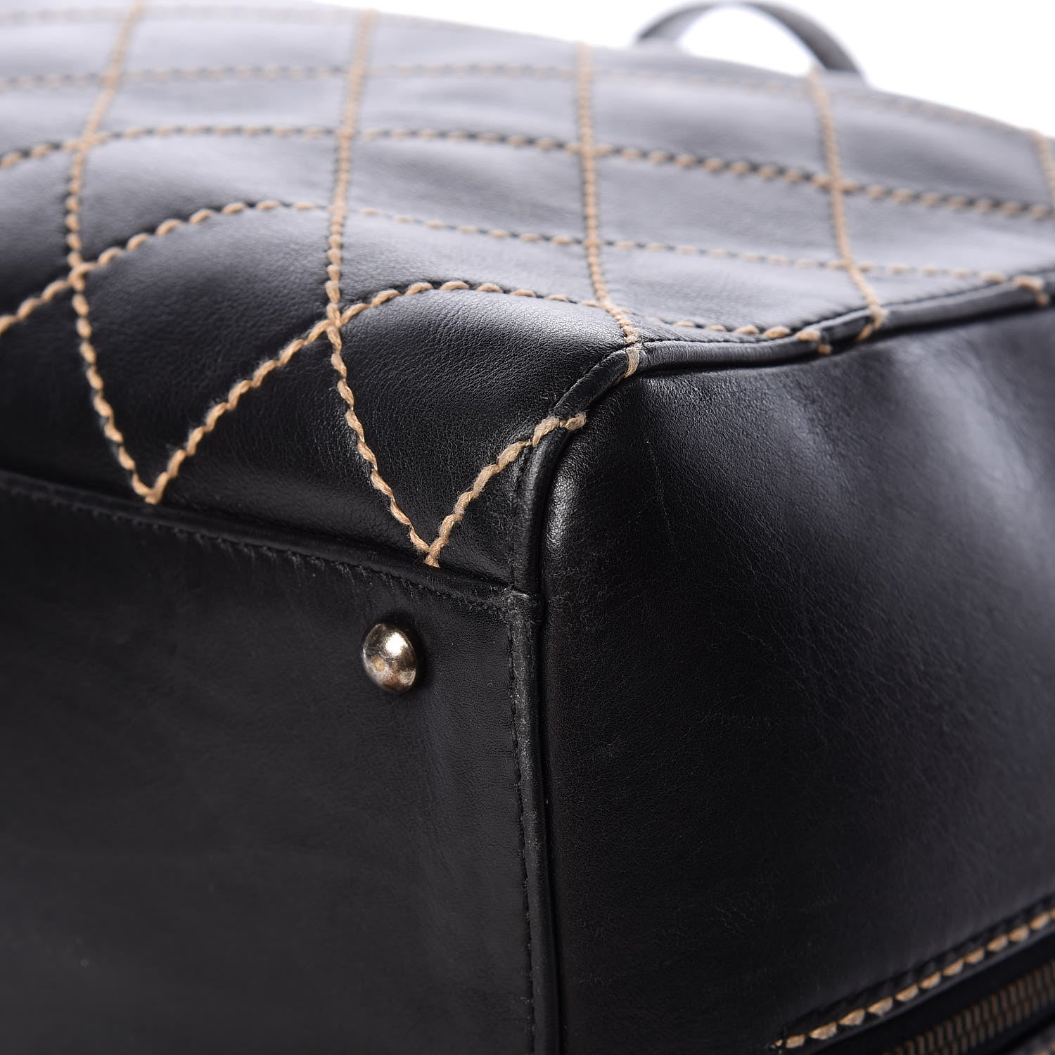 Chanel Calfskin Wild Stitch Duffel Bag Black 10 of 12