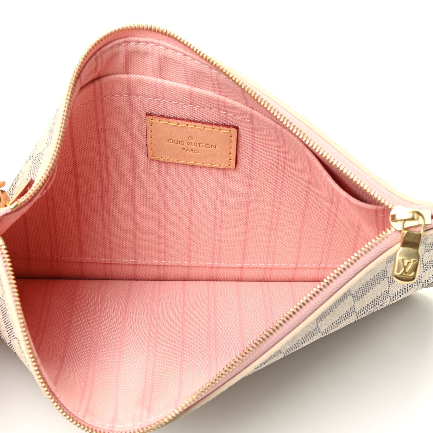 Louis Vuitton Damier Azur Neverfull MM GM Pochette Rose Ballerine 3 of 3