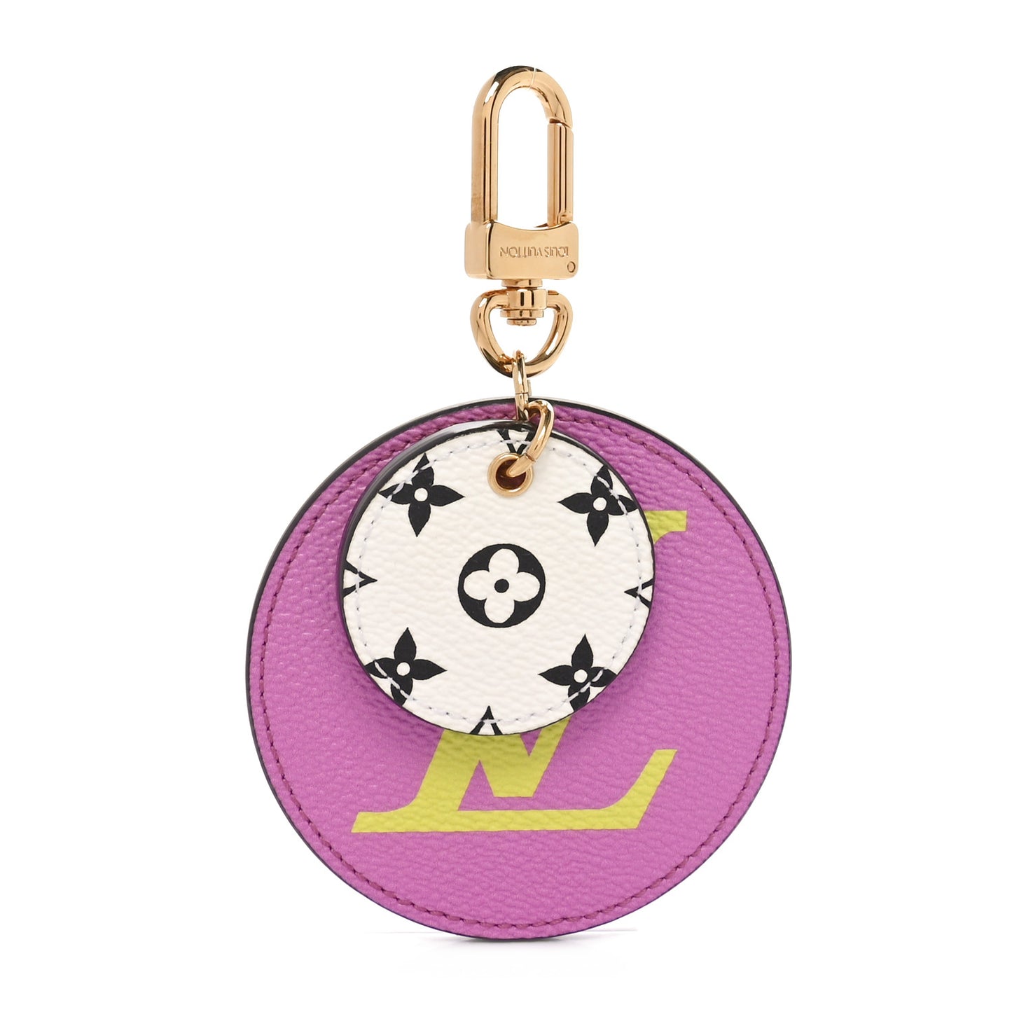 Monogram Giant Bag Charm Key Holder Pink Lilac