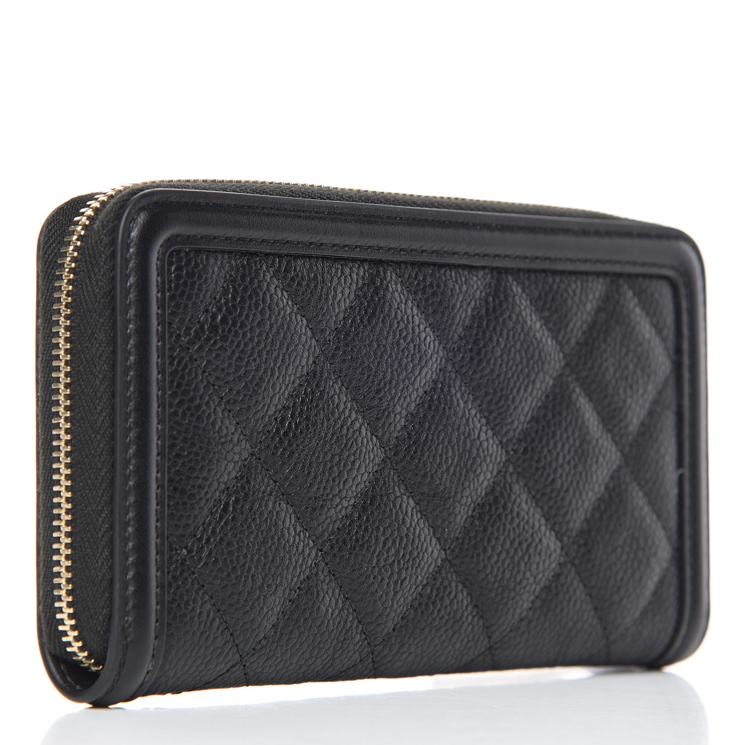 Chanel Caviar Quilted Medium Filigree Zip Around Wallet Black 3 of 9