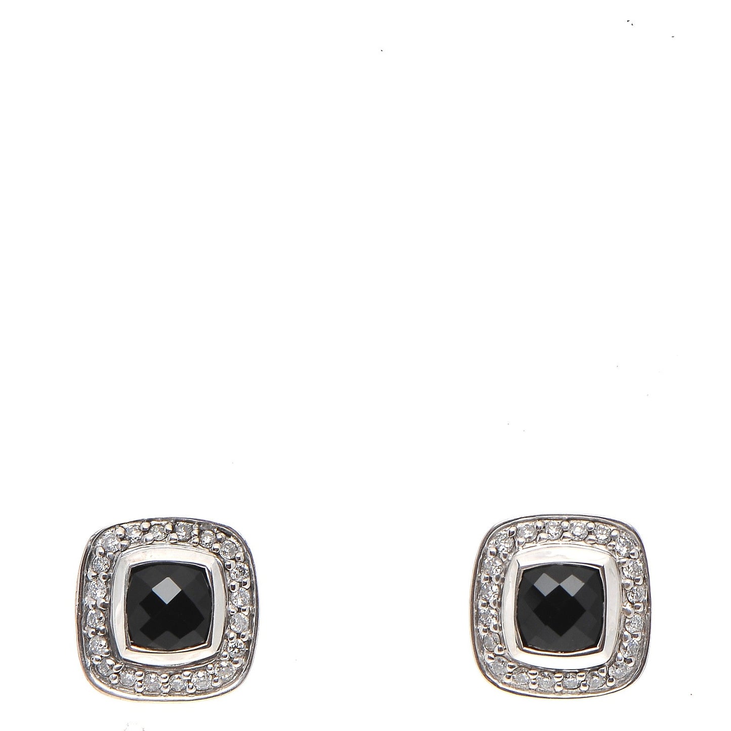 Sterling Silver Diamond Black Onyx 5mm Petite Albion Earrings
