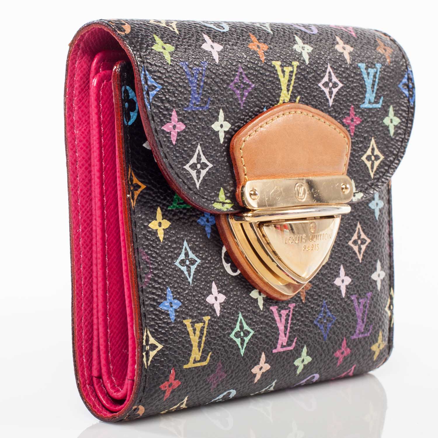 Louis Vuitton Monogram Multicolor Joey Wallet Black Grenade 4 of 8