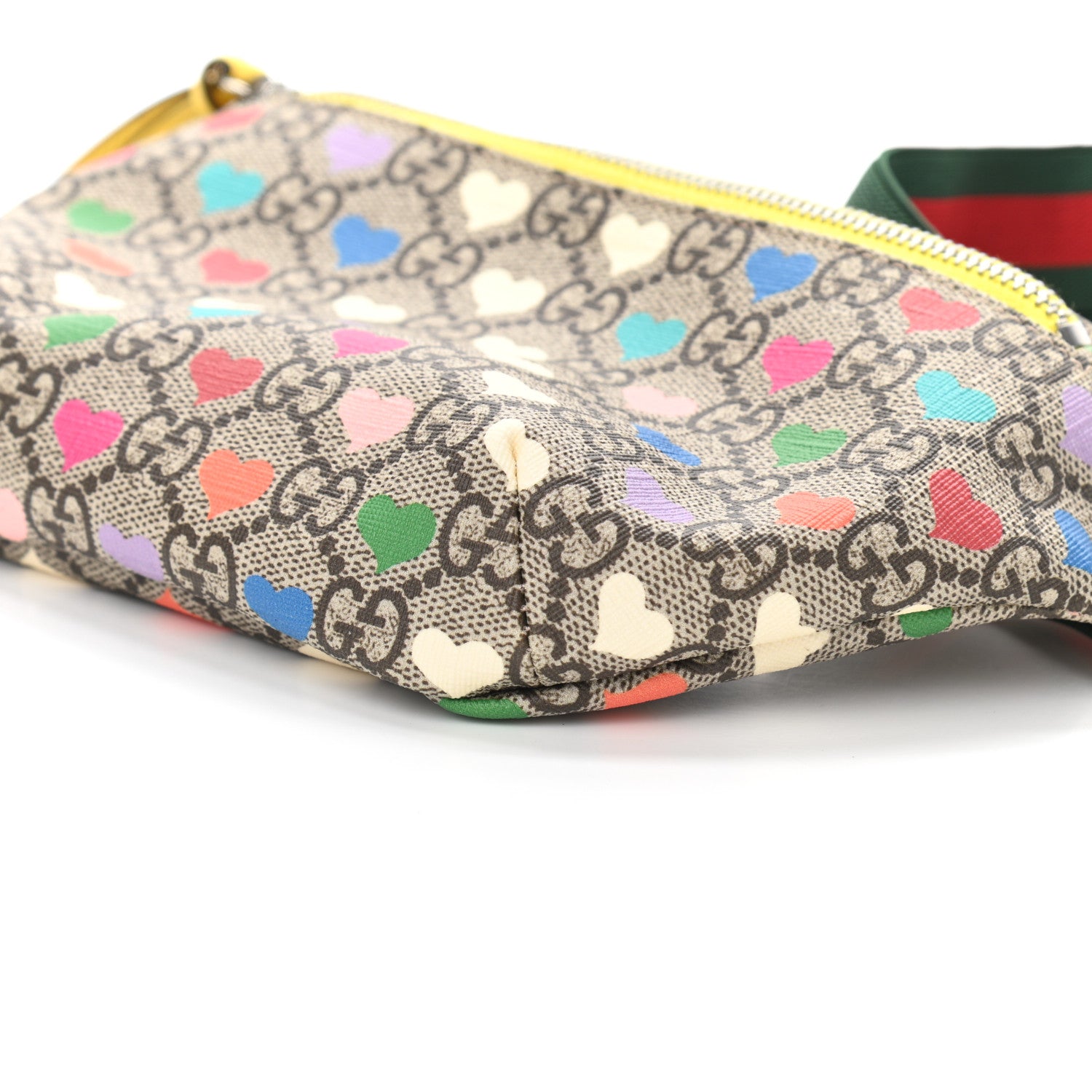 Gucci Soft GG Supreme Monogram Hearts Web Childrens Belt Bag Beige Ebony Multicolor Freesia 10 of 10