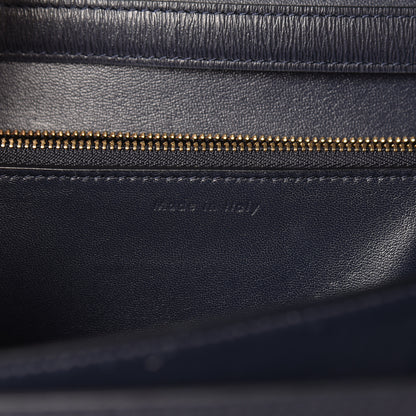 Celine Liege Calfskin Medium Classic Box Flap Bag Dark Blue 7 of 14