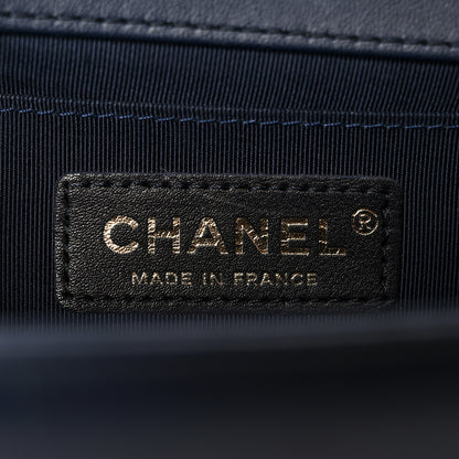 Chanel Lambskin Quilted Medium Boy Flap Dark Navy 6 of 10