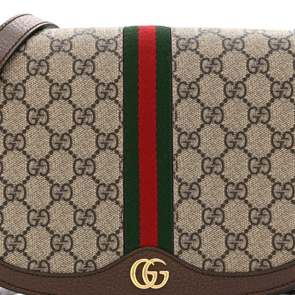 Gucci GG Supreme Monogram Web Small Ophidia Flap Messenger Bag Brown 9 of 11