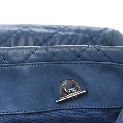 Chanel Iridescent Calfskin Quilted Shopping Tote Blue 19 of 19