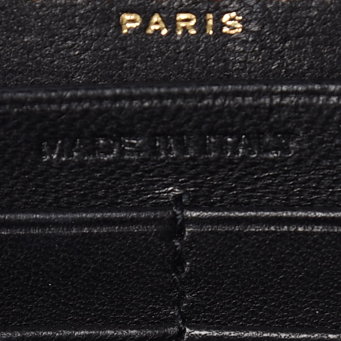 Lambskin Matelasse Monogram Vicky Chain Wallet Black