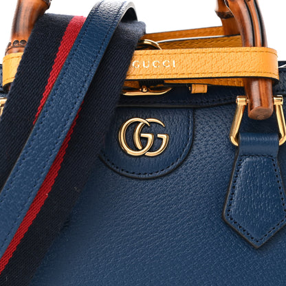 Gucci Textured Dollar Calfskin Web Mini Diana Tote Bag Royal Crop 7 of 8