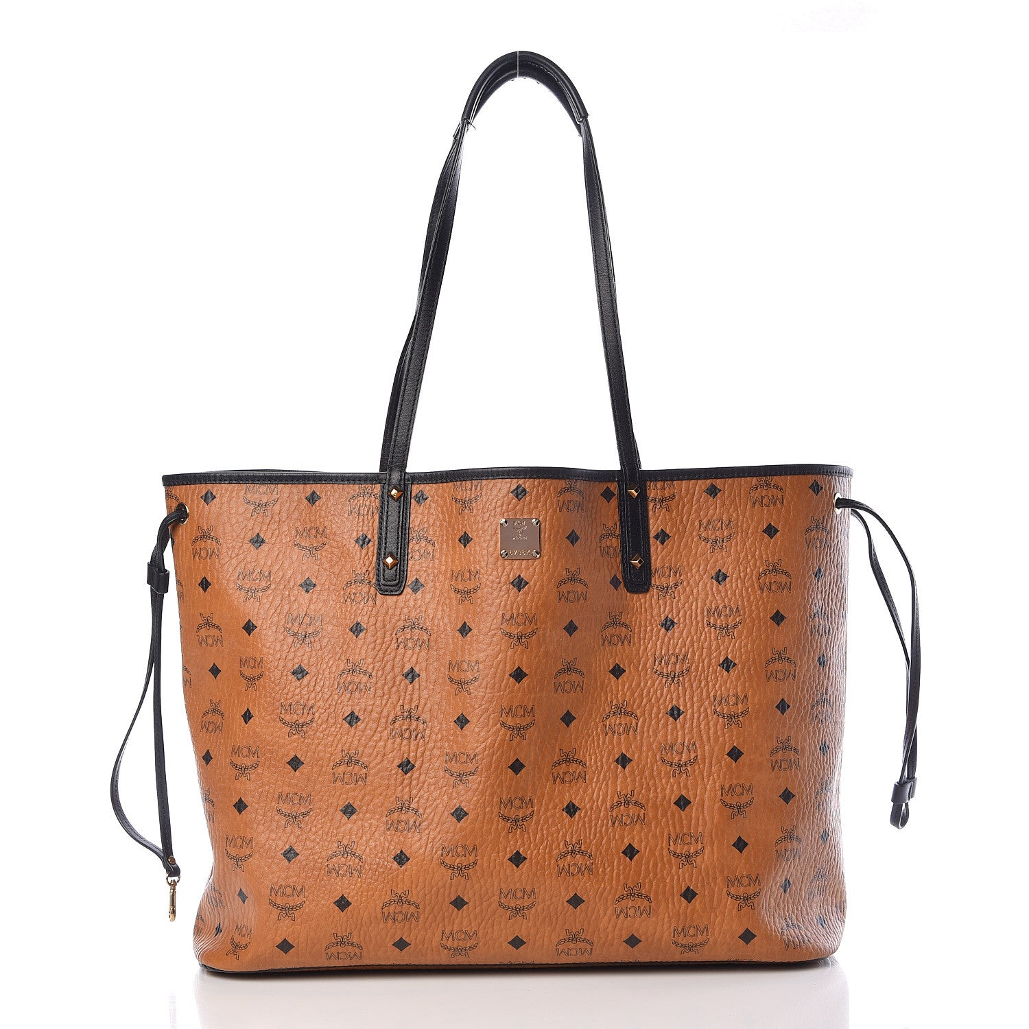 MCM Visetos Large Project Reversible Shopper Tote Cognac 4 of 20