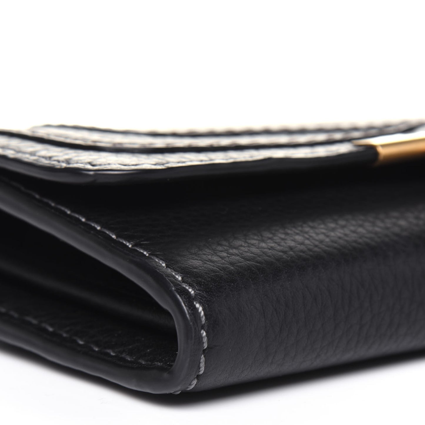 Calfskin Marcie Continental Flap Wallet Black