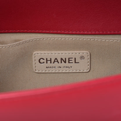 Chanel Calfskin Chevron Quilted Medium Boy Flap Red 8 of 11