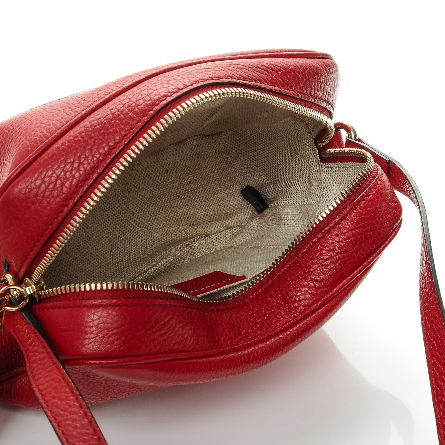 Gucci Pebbled Calfskin Small Soho Disco Bag Tabasco Red 5 of 7