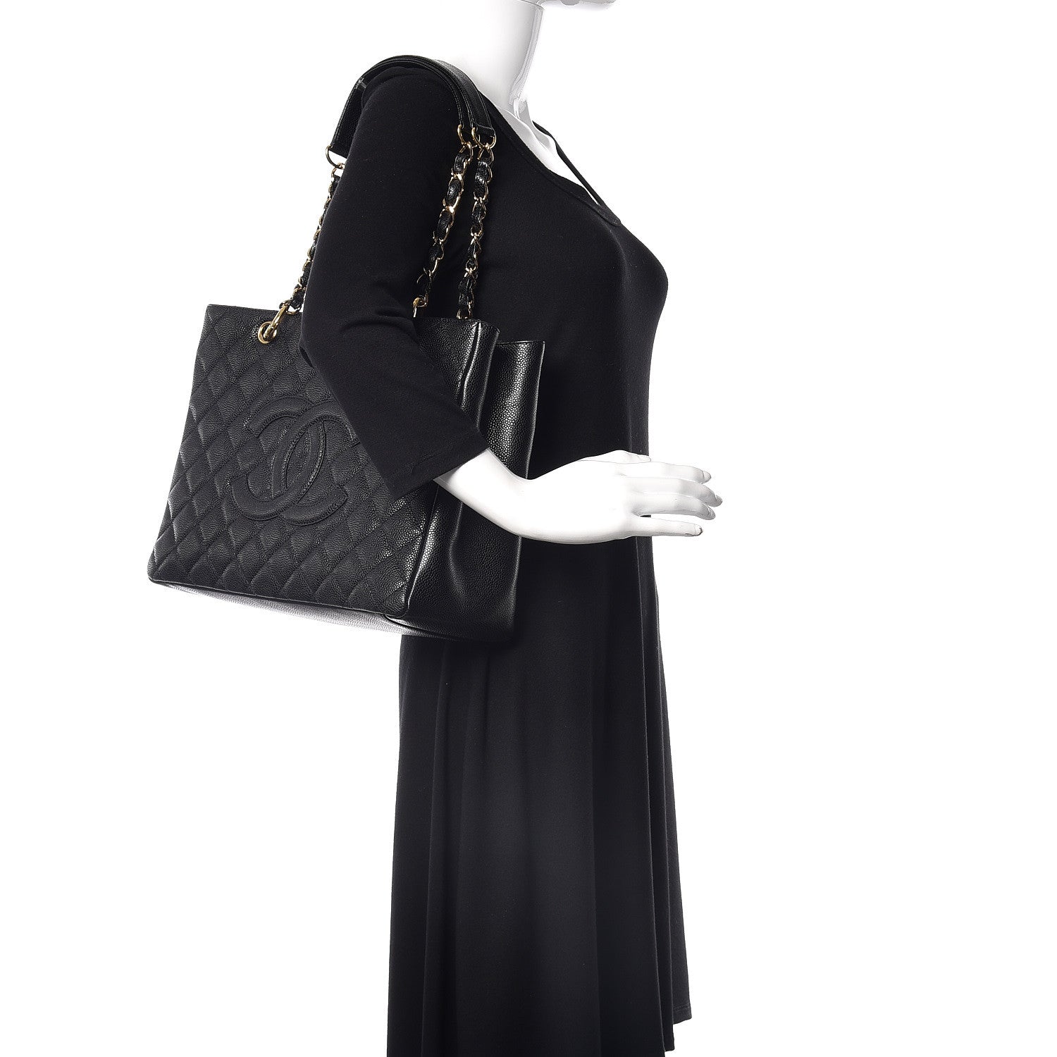 Chanel Caviar Quilted Grand Shopping Tote GST Black 2 of 10