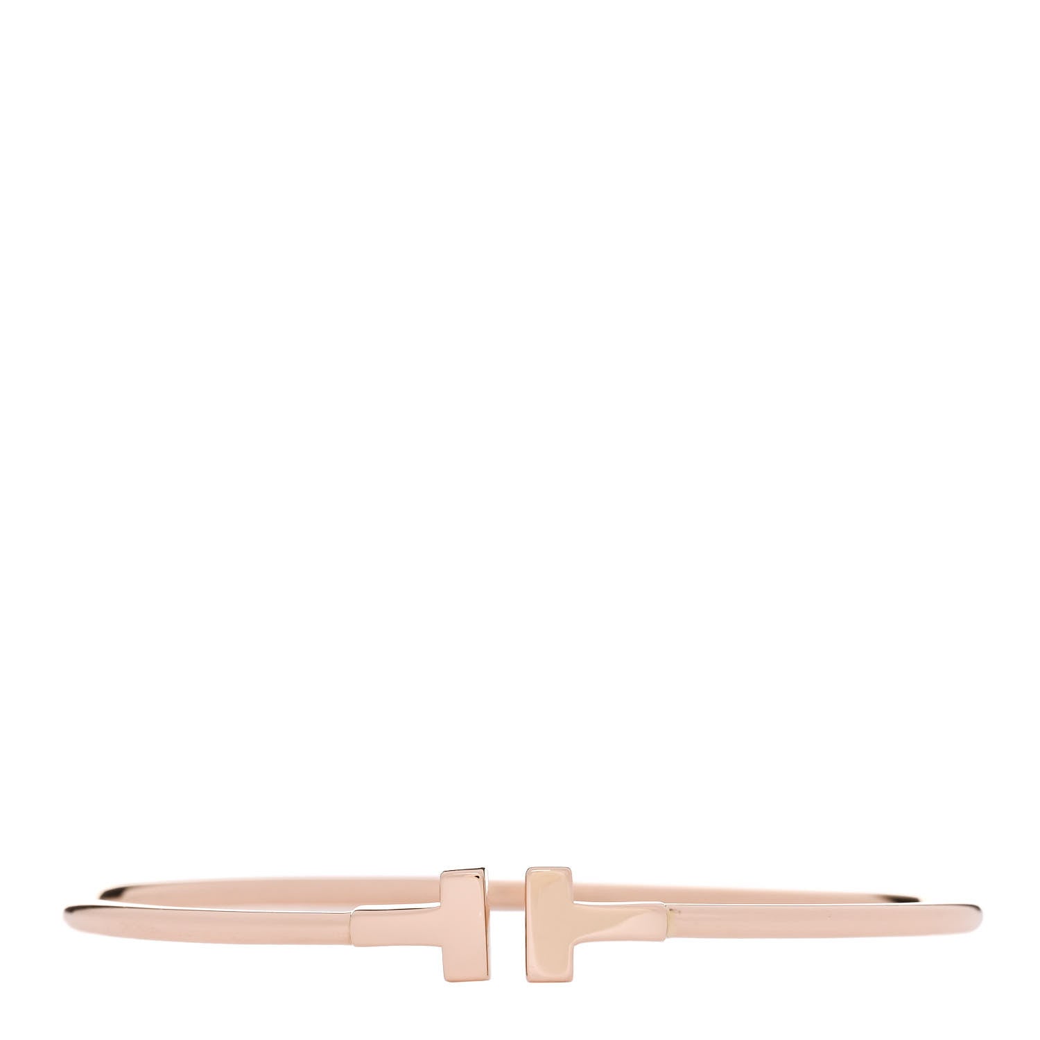 Tiffany 18K Rose Gold Narrow T Wire Bracelet 1 of 3