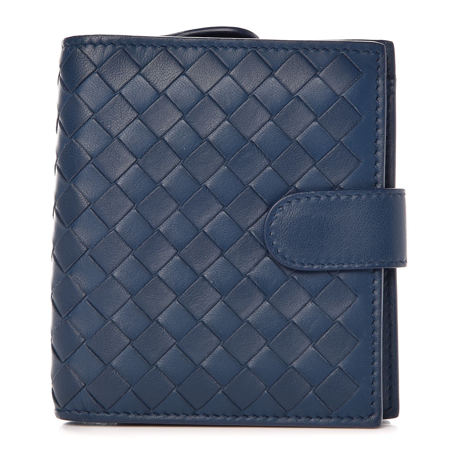 Bottega Veneta Nappa Intrecciato French Flap Wallet Baltic Blue 1 of 8