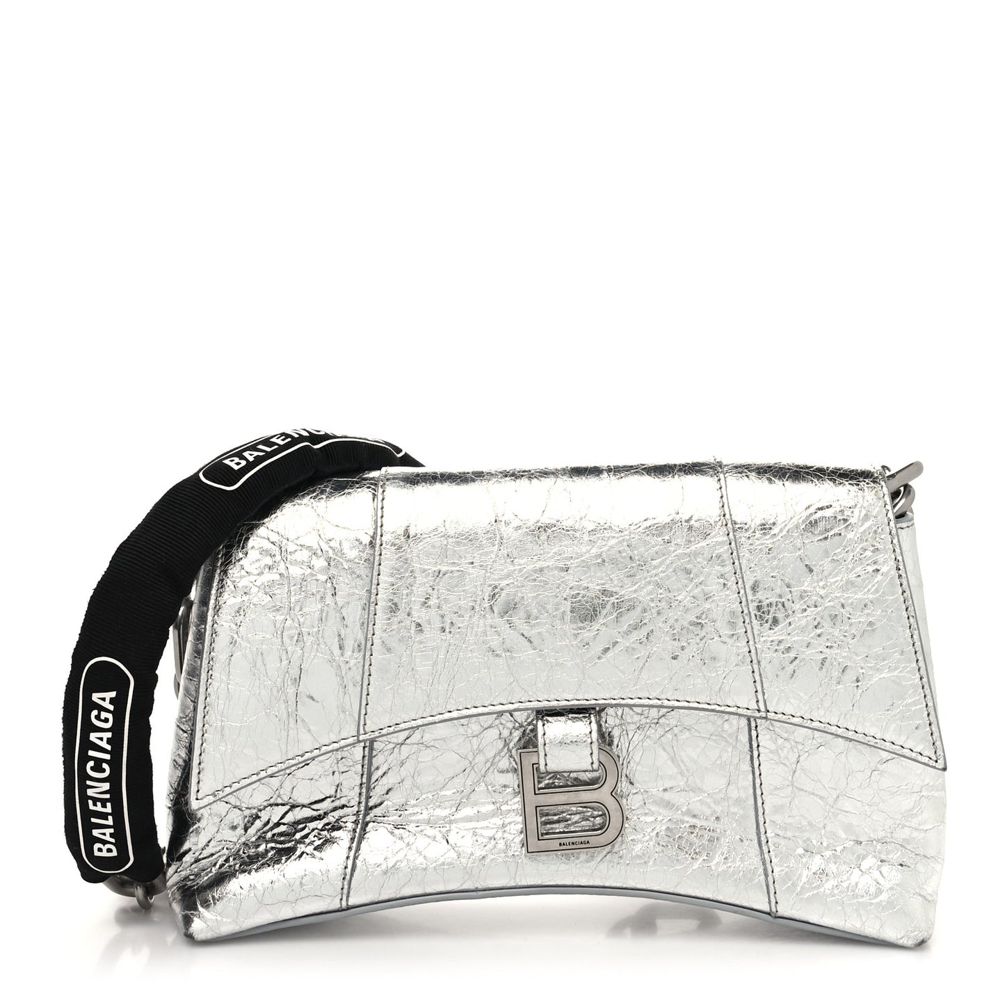 Metallic Calfskin Downtown Chain Shoulder Bag XS Silver